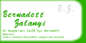 bernadett zalanyi business card